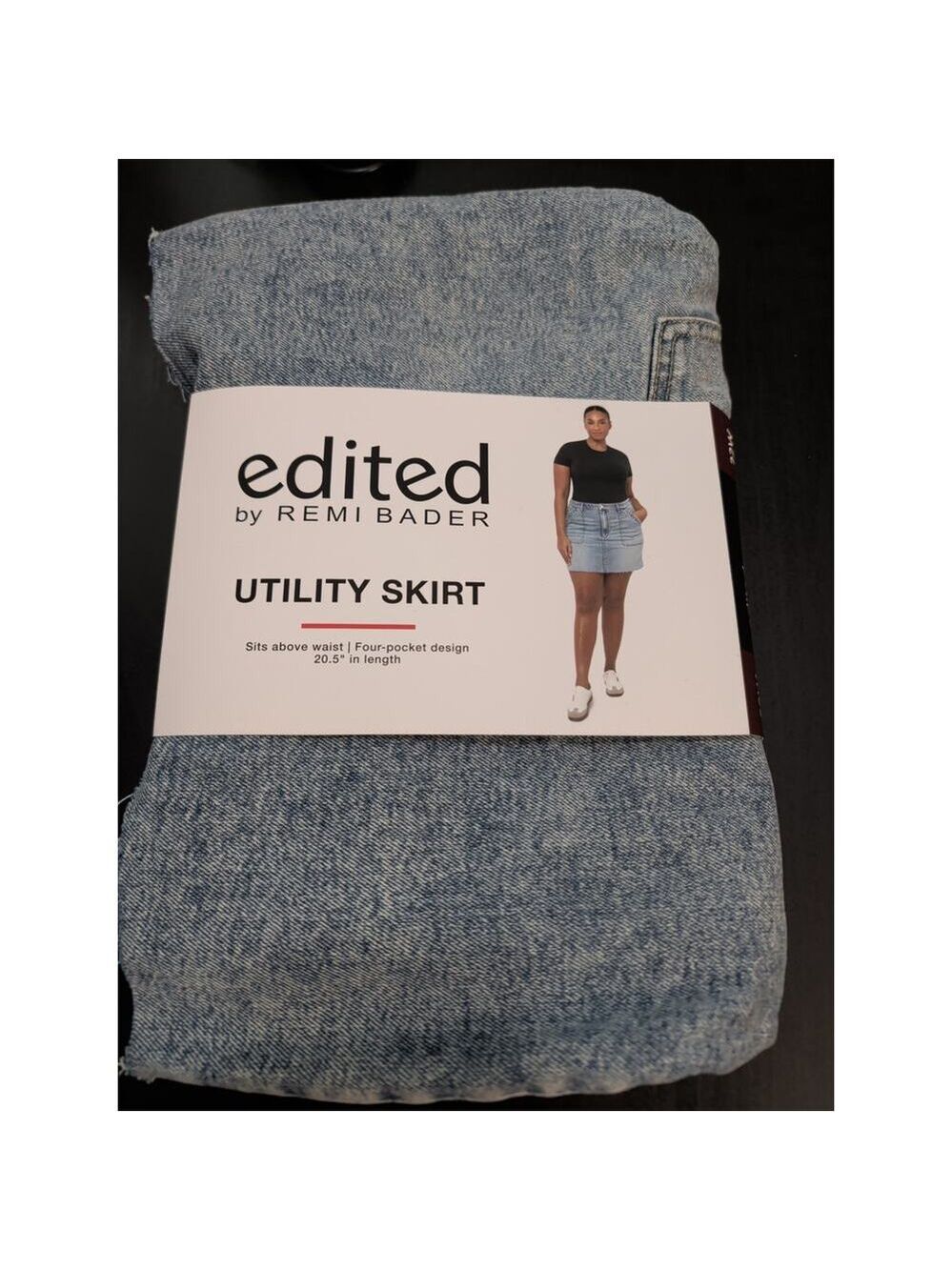 Women's Edited by Remi Bader Utility Jean Skirt Light Wash Size 22W